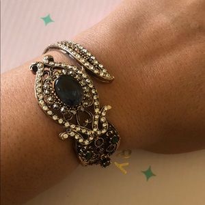 Turkish Crystal Stone Open Bangle Bracelet ancient